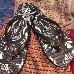 Tory Burch brown flip flops